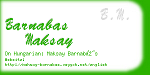 barnabas maksay business card